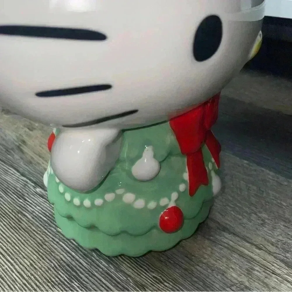 Hello Kitty Ceramic Christmas Tree Dress Cookie Jar NEW 2024